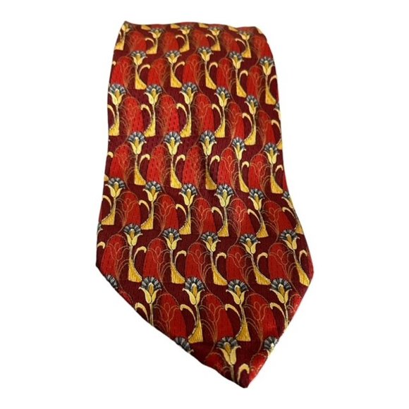 Louis Dell Olio Men's Neck Tie 61" L 4" W 100% Silk Made in Italy Floral - Picture 1 of 3